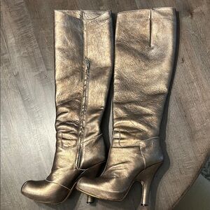 Vivienne Westwood Vintage Knee-High Women's Bronze Leather Boots